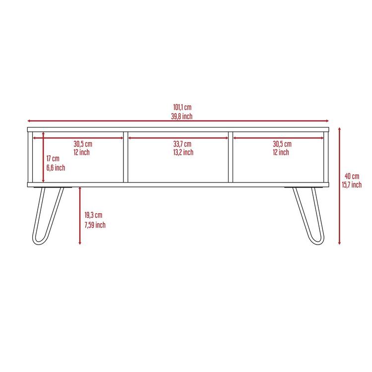 FM FURNITURE Minnesota Charcoal Coffee Table