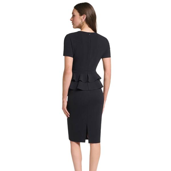 Womens Calvin Klein Short Sleeve Double Peplum Sheath Dress