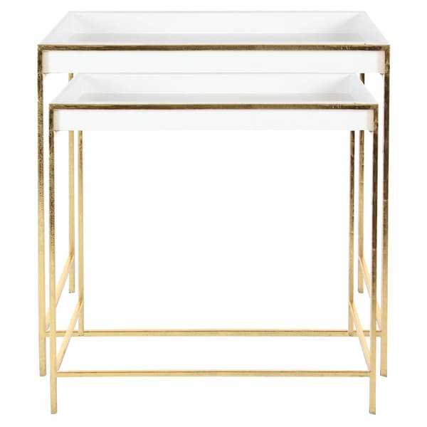 9th & Pike® Gold Metal Contemporary Console Table - Set of 2