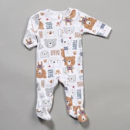 Baby Boy &#40;NB-9M&#41; Mini Hop Teddy Bear Zip Footie Pajama