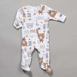 Baby Boy &#40;NB-9M&#41; Mini Hop Teddy Bear Zip Footie Pajama