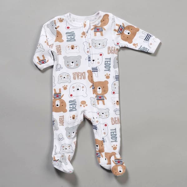 Baby Boy (NB9M) Mini Hop Teddy Bear Zip Footie Pajamas Boscov's