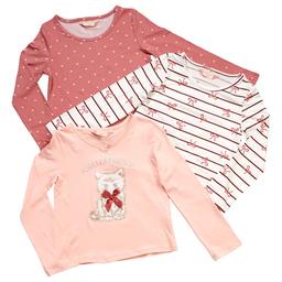 Girls (4-6x) BTween(R) 3pk. Cat BFF/Stripes/Hearts Long Sleeve Tops