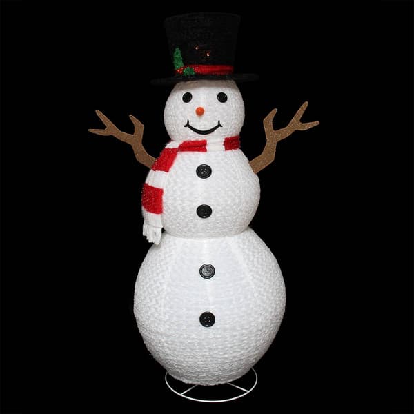Northlight 6ft. Chenille Swirl Large Snowman Outdoor Decor