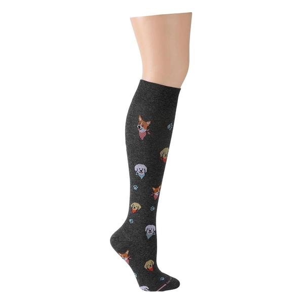 Womens Dr. Motion Dogs Bandana Compression Knee High Socks