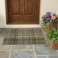 HomeRoots Green Beige & Grey Plaid Non Skid Accent Rug - image 1