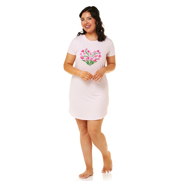 Womens Jaclyn Short Sleeve Tulip Bouquet Nightshirt - image 