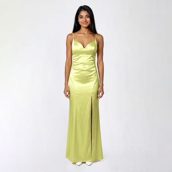 Juniors Emerald Sundae Sweetheart Satin Sheath Dress