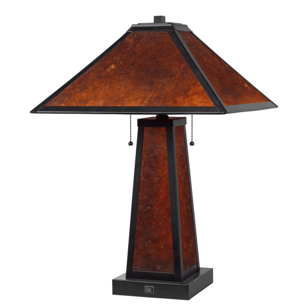 HomeRoots 24in. Burnt Orange Two Light Table Lamp - image 