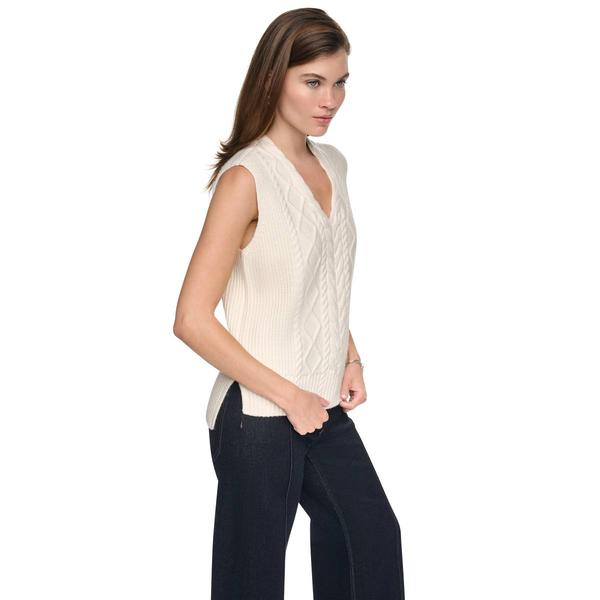 Womens DKNY Jeans Cable Knit V-Neck Sweater Vest