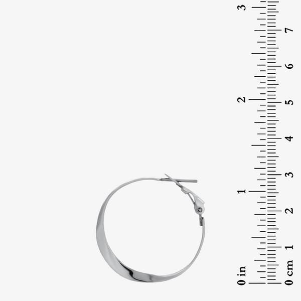 Forever New Sterling Silver Twisted Ribbon Hoop Earrings