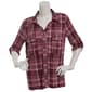 Womens Hasting & Smith 3/4 Roll Tab Plaid Button Front Blouse - image 2