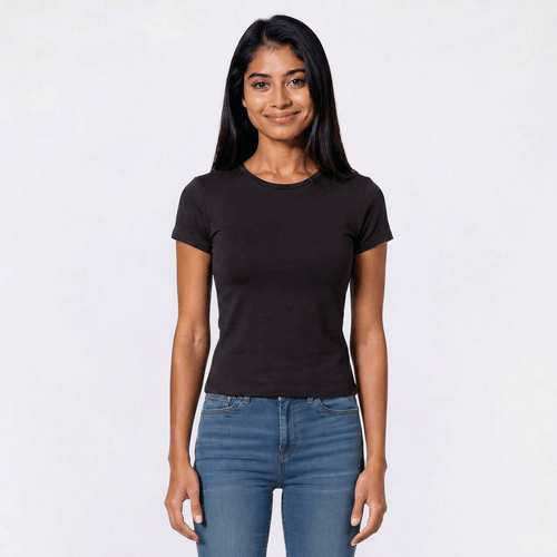 Juniors 7th & Hudson Double Layer Crew Neck Tee
