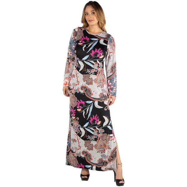 Plus Size 24/7 Comfort Apparel Floral Print Maxi Dress - image 
