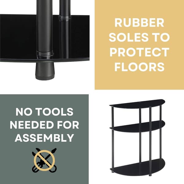 Convenience Concepts Designs2Go 3 Tier Half-Circle Hall Table