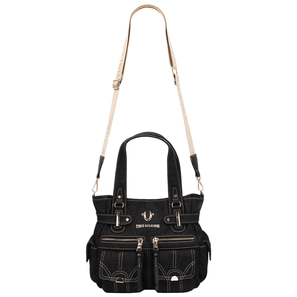 True Religion Multi Pocket Denim Cinch Tote
