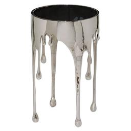 9th & Pike(R) Silver Contemporary Aluminum Accent Table