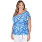 Plus Size Hearts of Palm Smooth Sailing Seashell Side Tie Blouse - image 3