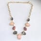 Ashley Cooper(tm) Shiny Gold Pink Cat Eye Black Diamond Pave Neckla - image 1