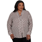 Plus Size Emaline Country Code Tie Neck Medallion Blouse - image 1