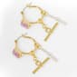 Steve Madden Punk Romance Pearl Gem Hoop Drop Earrings - image 3