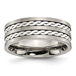 Mens Endless Affection(tm) Sterling Silver Braided Inlay Band