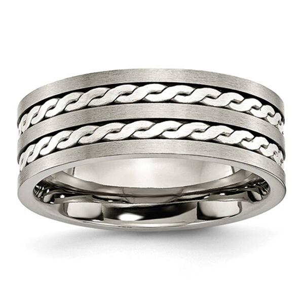 Mens Endless Affection&#40;tm&#41; Sterling Silver Braided Inlay Band - image 