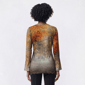 Womens OneWorld Long Sleeve Sharkbite Haunted House Tee - image 2