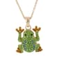 Crystal Kingdom Gold-Tone & Green Crystal Frog Pendant Necklace - image 1