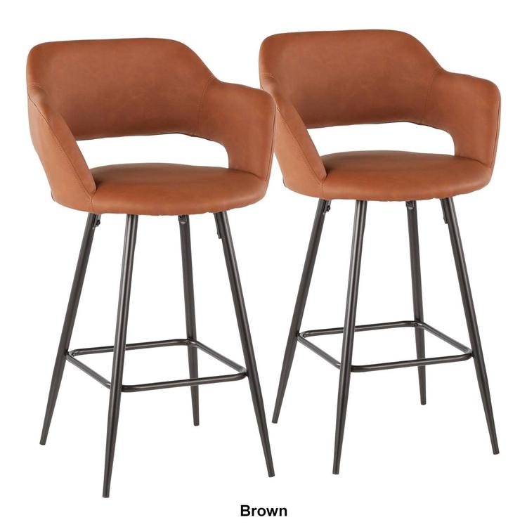 LumiSource Margarite Contemporary Counter Stools - Set of 2
