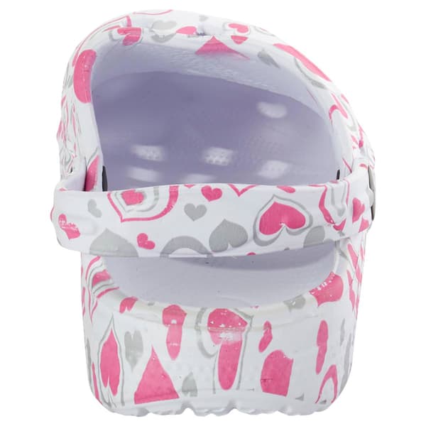 Big Girls Foam Walk&#174; Silver & Pink Heart Clogs