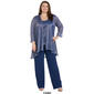 Plus Size R&M Richards Crinkle 3pc. Pants Set - image 4