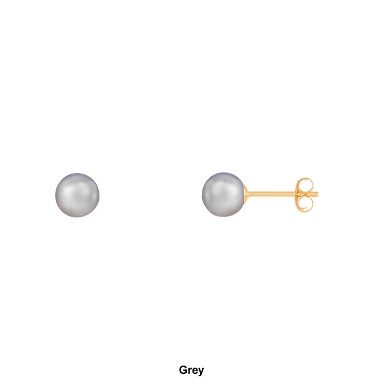 Splendid Pearls 14kt. Gold 5mm Round Pearl Stud Earrings