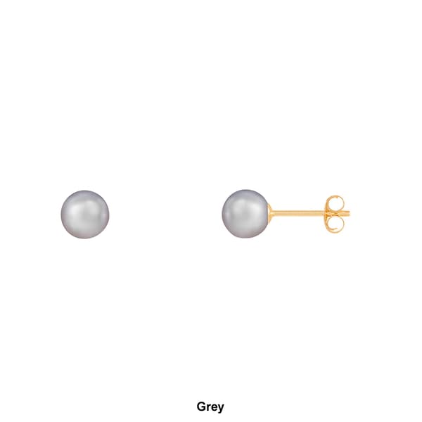 Splendid Pearls 14kt. Gold 5mm Round Pearl Stud Earrings