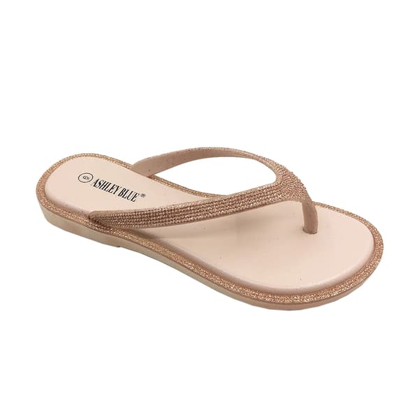 Womens Ashley Blue Flat Bottom Blown Jellies Flip Flops