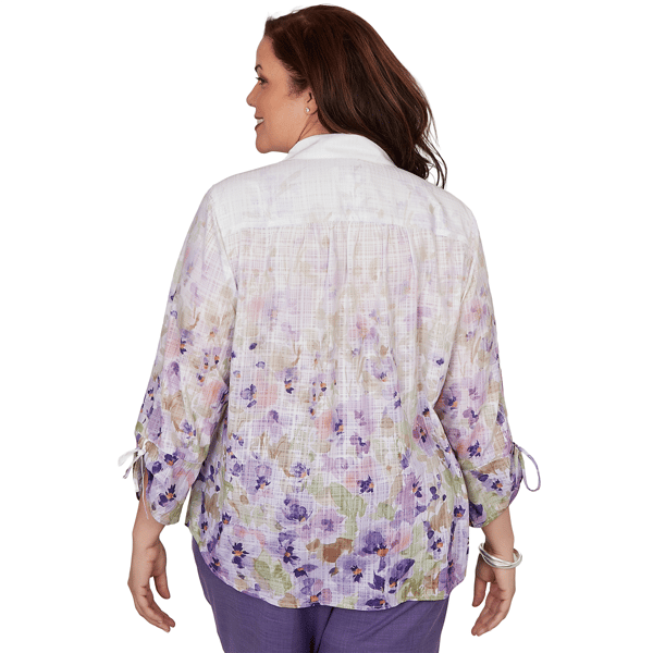 Plus Size Alfred Dunner Grand Bazaar Floral Button Down Blouse