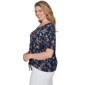Plus Size Emaline Key Items Short Sleeve Tie Hem Butterfly Blouse - image 4