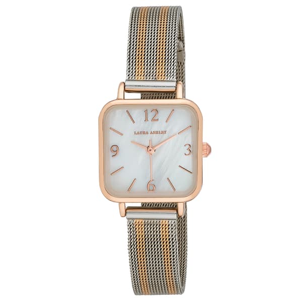 Womens Laura Ashley(R) Two-Tone Rose Gold Watch - LA2062TTR - image 