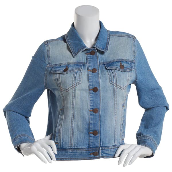 Juniors Love of Denim Everyday Classic Stretch Denim Jacket - image 