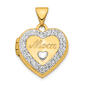 Gold Classics&#40;tm&#41; 14kt. Gold & White Rhodium Crystal 16mm Mom Locket - image 1
