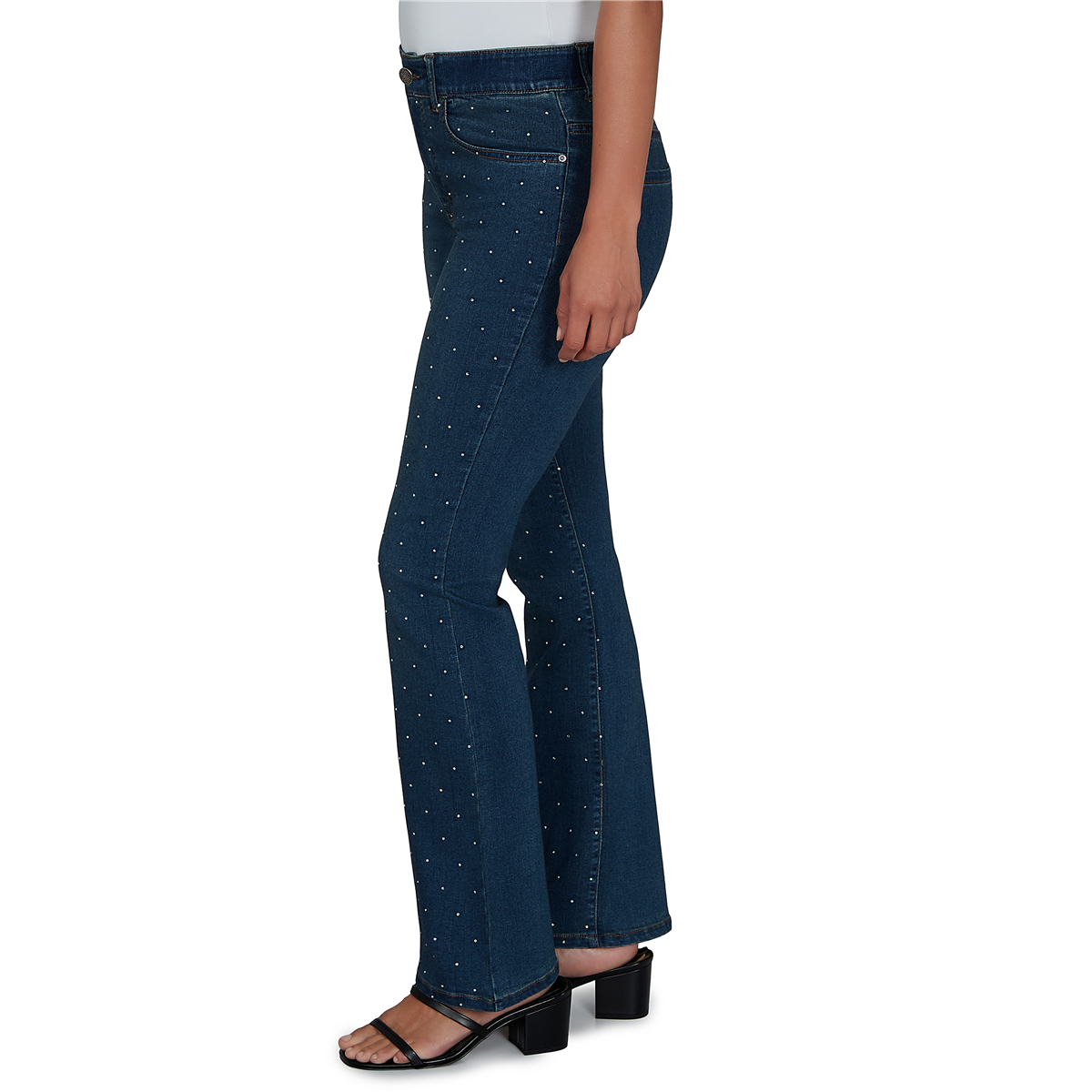 Petite Skye’s the Limit Icy Blue Sparkle Bootcut Jeans