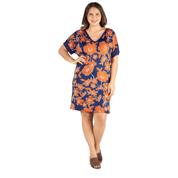 Plus Size 24/7 Comfort Apparel Floral Resort Shift Dress - image 