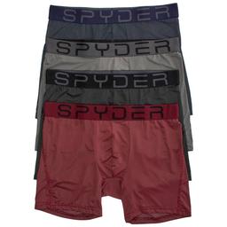 Mens Spyder Nylon Mesh Knit Boxer Briefs - Burgundy/Black