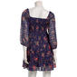 Juniors Jolt Long Sleeve Pucker Chiffon Smock Bodice Skater Dress - image 3