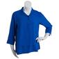 Womens Ali Miles 3/4 Bell Sleeve Solid Tunic Henley Blouse - image 1