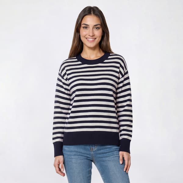 Womens Architect(R) Long Sleeve Stripe Crew Neck Sweater