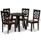 Baxton Studio Rava Two-Tone Dark Brown Wood 5pc. Dining Set - image 9
