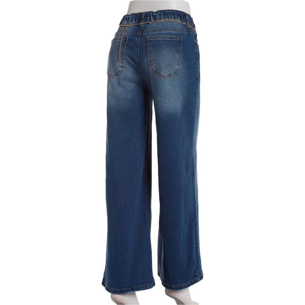 Juniors No Comment Wide Leg Jeans with Removable Charm Belt