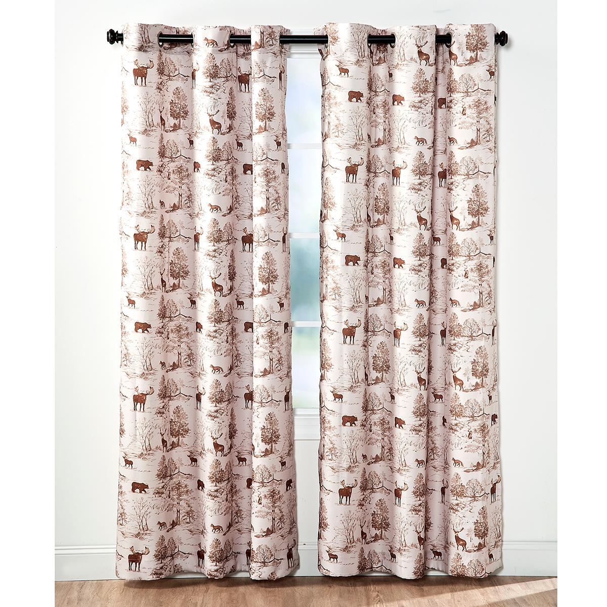 Montana Wildlife Print Grommet Panel Curtain