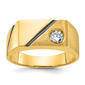 Mens Diamond Classics(tm) 10kt. Gold Rhodium Stripe Diamond Ring - image 1